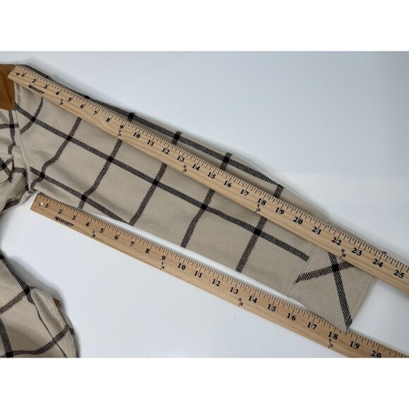 Faherty Daly Shirt Olivia Plaid Women’s Medium Flannel Tan Beige Button Up - Picture 16 of 16